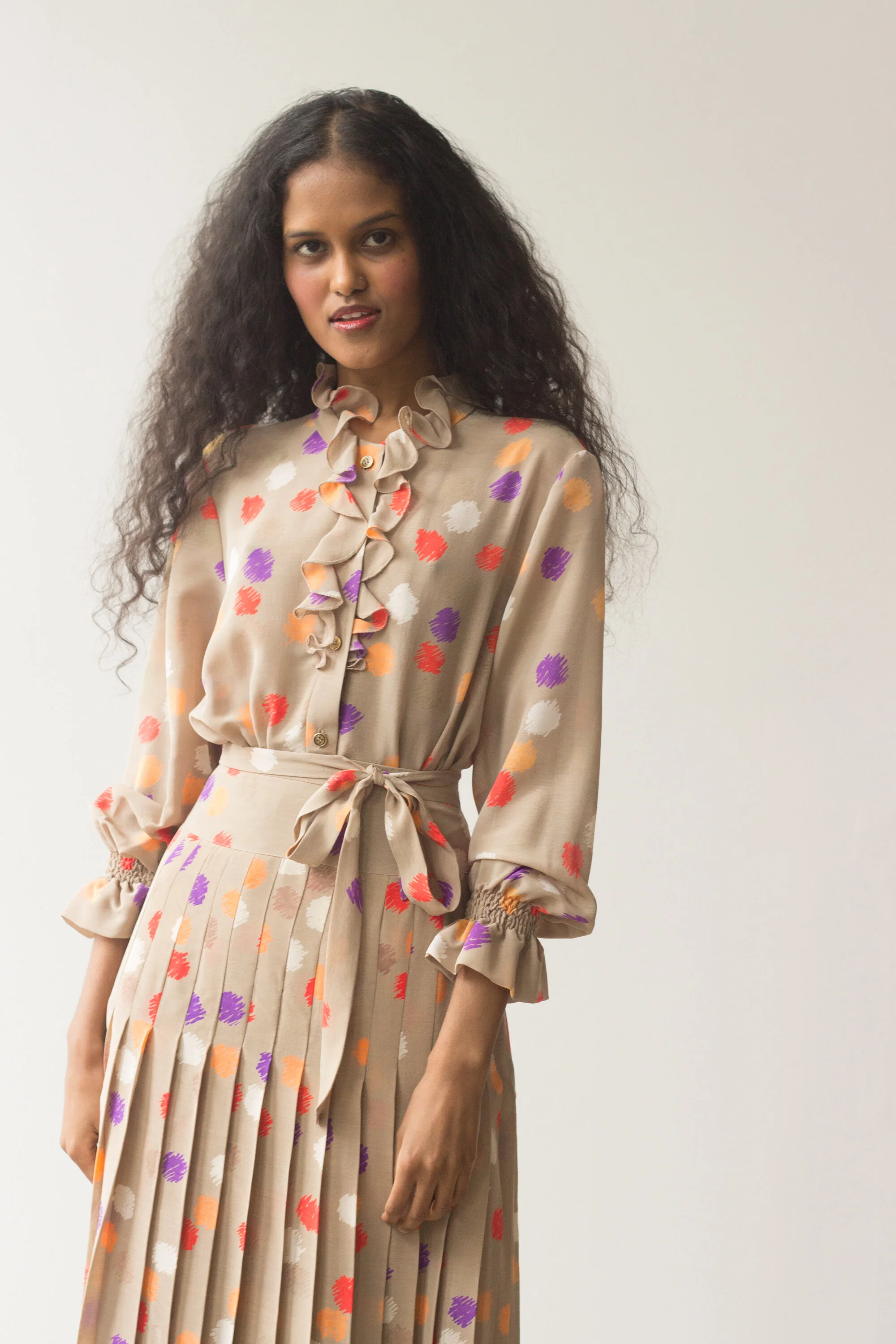 1980s Christian Dior Silk and Cotton Dot Print Set — Wayward 1980s Christian Dior Silk and Cotton Dot Print Set — Wayward